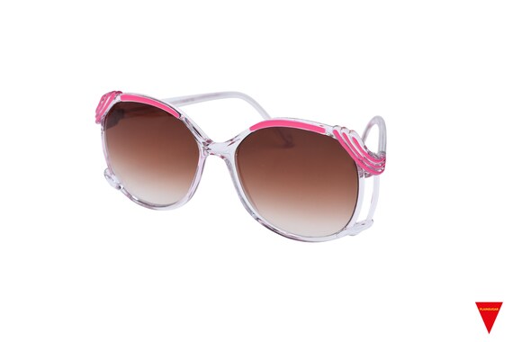 White Round Frame Sunglasses with Brown To Pink  Gradient Lenses Oval frame sunglasses - Women | Ferragamo main image 3