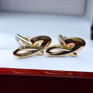 Gemelos con iniciales "J" de los años 70, gemelos Hickok originales de oro sin usar fabricados en EE. UU., gemelos vintage sin usar de alta calidad