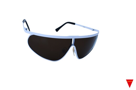 Original 80's Wraparound Sunglasses, Small White … - image 3