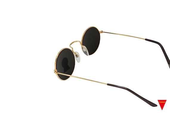 Vintage Sunglasses 1980’s Round Gold Frame Sungla… - image 3