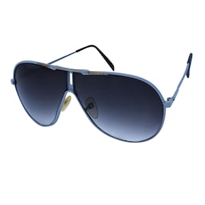 80's Grey Matted Aviator Sunglasses Metal Frame with Dark Lenses, Unworn Vintage Pilot Glasses Top Gun Style