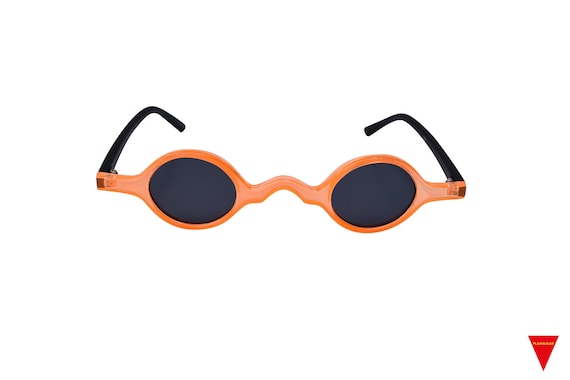 Extra kleine Sonnenbrille 90er Vintage Stil Braun, Schwarz, Burgund, Klare  Orange Brille mit dunklen Linsen, Frauen, Männer, Unisex - .de