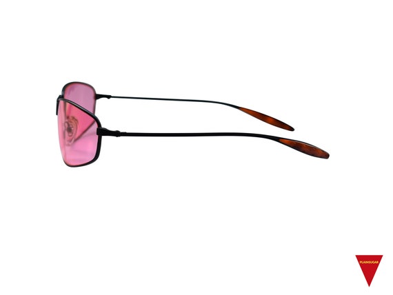 Rare 90's Sunglasses, Pink Metal Wraparounds with… - image 2