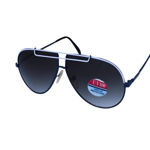 80s Vintage Aviator Sunglasses: Black Metal Pilot Glasses