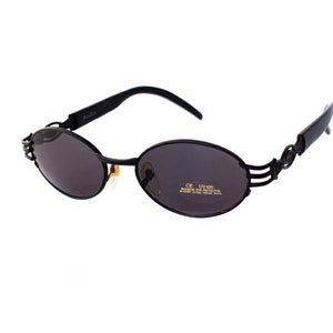 1970’s Matte Black Oval Sunglasses Black Lenses  by AccuSun , Unworn Original Vintage Frames, medium size