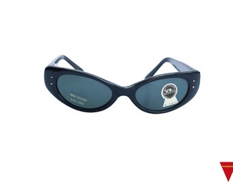 Gafas de sol Vintage Cat Eye, montura negra de los años 80 con lentes oscuras para mujer