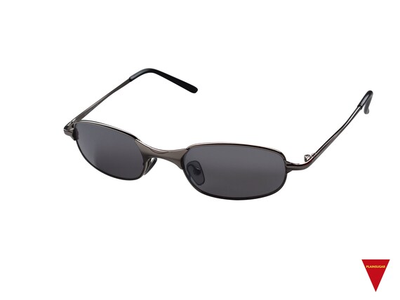 90's Thin Aerospace Metal Sunglasses with Dark Le… - image 3