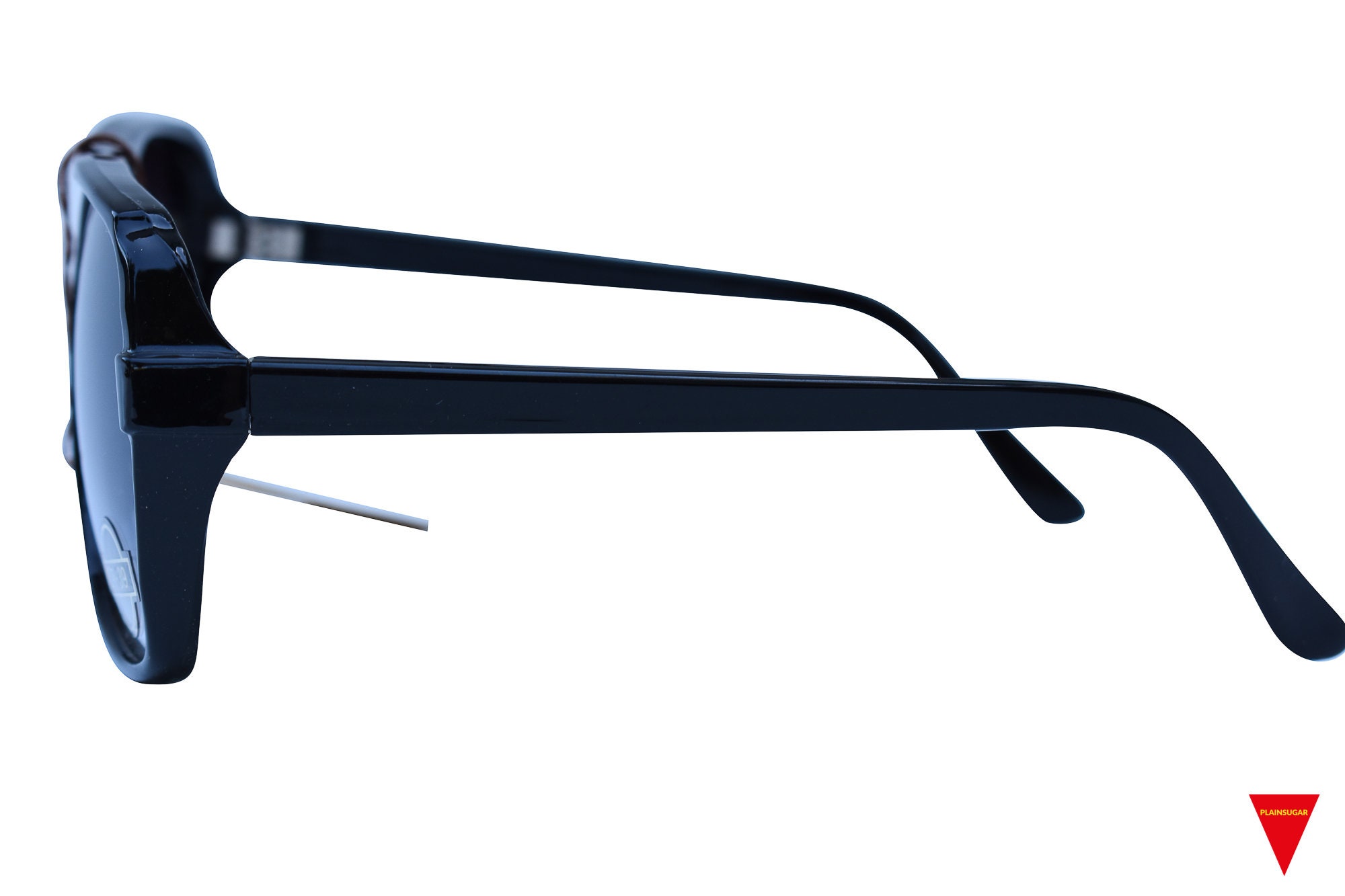 Classic Oversized Aviator Sunglasses-All Black Retro 70s Style Square Frame 70s Black Aviator Sunglasses: Vintage Oversized Square  main image 4