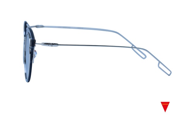 Fancy Black Square Aviator Sunglasses Silver Meta… - image 4