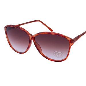 70&#39;s Large Sunglasses Tortoise Brown Frame Cat Eye Women&#39;s Vintage Sunglasses, Original & Unworn