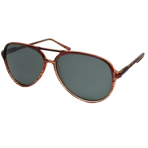70&#39;s Sunglasses  Vintage Tortoise Aviator Brown Plastic Frame with Dark Green Lenses, Original Vintage, Unworn