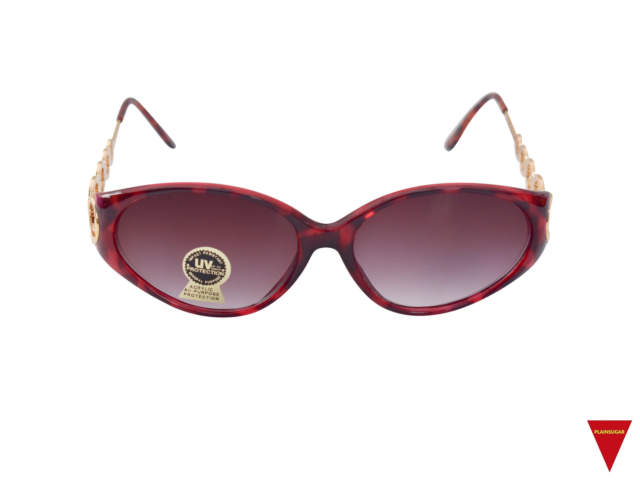 NWT Vintage 80\'s Plastic Lady Fashion Sunglasses (Tortoise/Brown) Vintage Womens Tortoise Shell Sunglasses Brown Plastic  main image 3