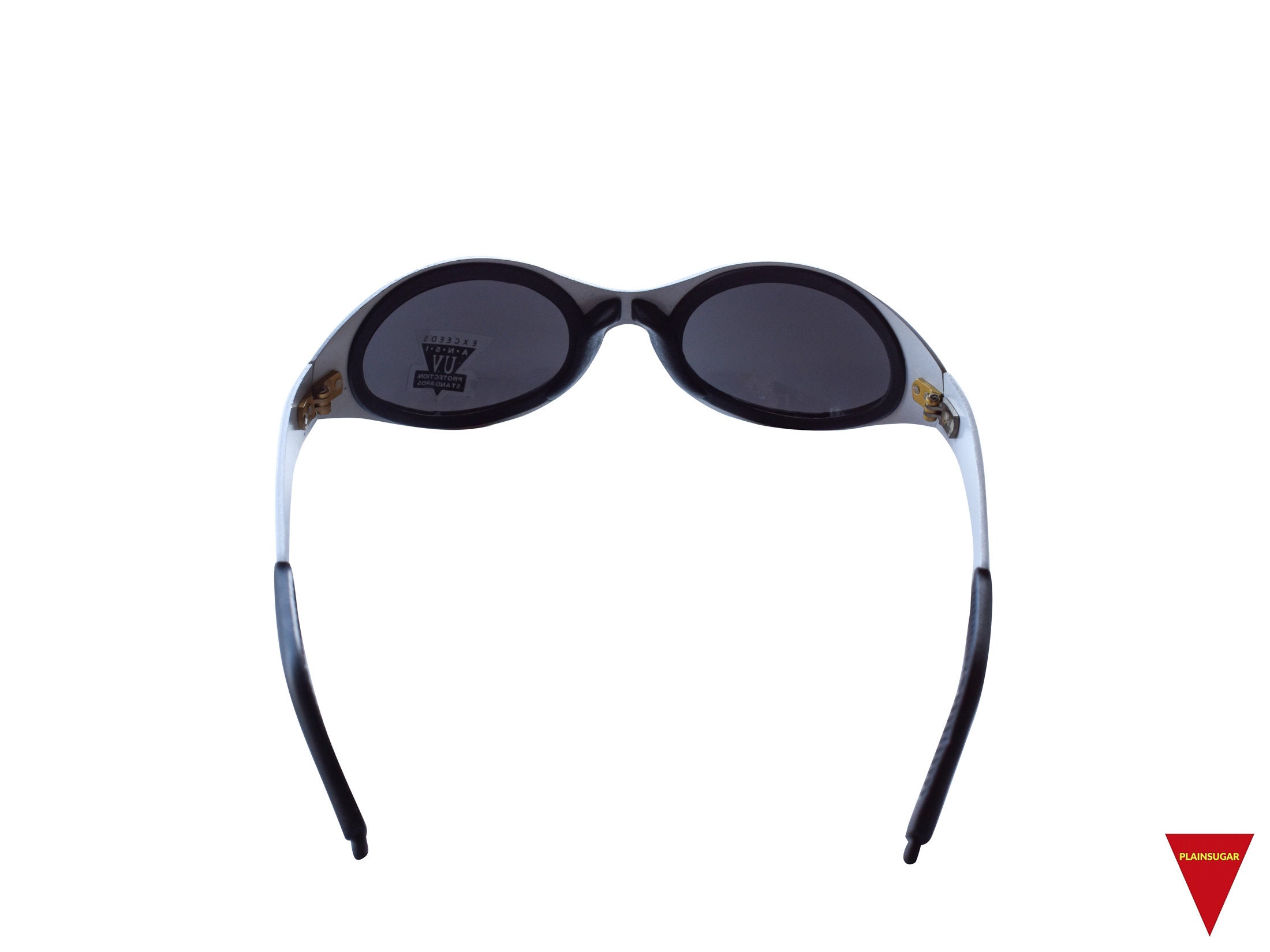 Rare 80's Wraparound Sunglasses, Biker Sunglasses, Silver Metal Frame, with Mirrored Lenses Original Unworn Vintage