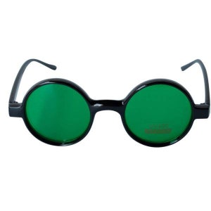 Round John Lennon Sunglasses 90s Frames Blk Frame Green Lenses