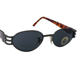 Vintage Sunglasses 80's Black Oval Frame with Black Sides High Quality Vintage Frames From Unworn Vintage