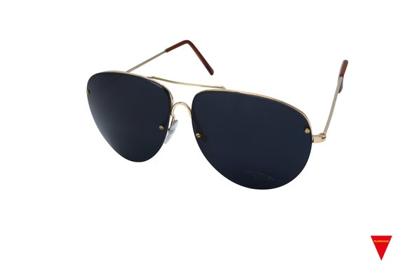 Buy 70 s Aviator Sunglasses Large Gold Glasses With Extra Dark Lenses Unworn Original Vintage Online in India Etsy