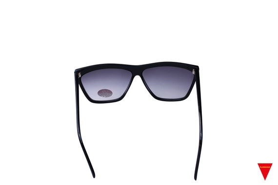 80’s Square Black Frame Oversize Sunglasses Origi… - image 5