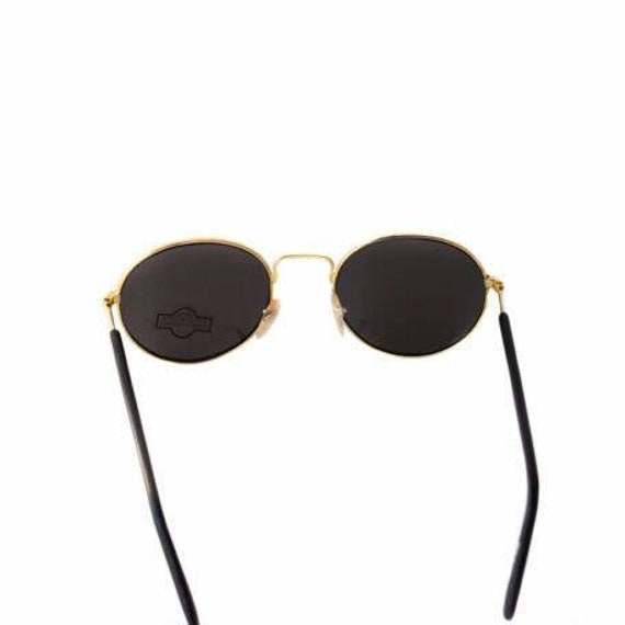 70's Round Sunglasses Medium Black Frame, Black L… - image 5