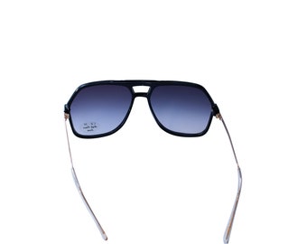 70s Black Aviator Sunglasses: Vintage Oversized Square  display picture 1
