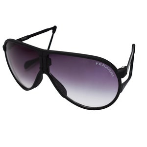 Vintage 70s Ferarri Folding Aviator Sunglasses: Black Frame, UV Lenses, Unworn
