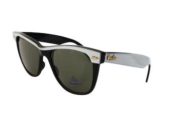 Gafas de sol Ray-Ban Wayfarer vintage: montura blanca de los años 80, tamaño grande, EE. UU.