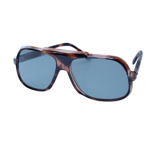 70’s Original Vintage Square  Aviator Sunglasses, Brown Plastic Frame Japan, Glass Lenses, Unworn