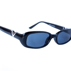 Vintage 90&#39;s Black Square Sunglasses, Thin Style Thick Plastic Frame, Optical Quality Metal Reinforced Glasses