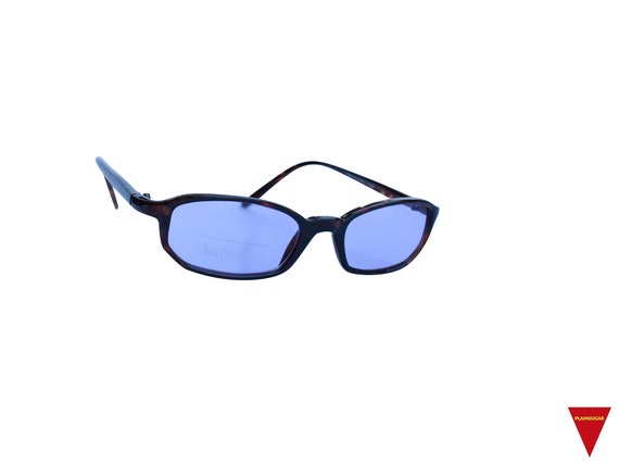 Blue Square Sunglasses with Tortoise Frame, Unise… - image 3