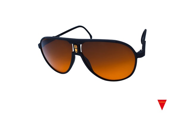 Blue Filter Lens Aviator Sunglasses 80's Black Pl… - image 1