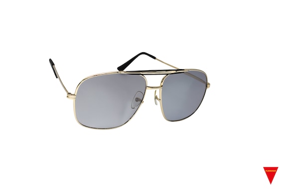 Original 1970’s Square Gold Aviator Sunglasses wit