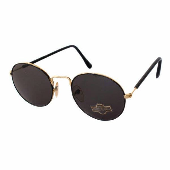 70's Round Sunglasses Medium Black Frame, Black Le