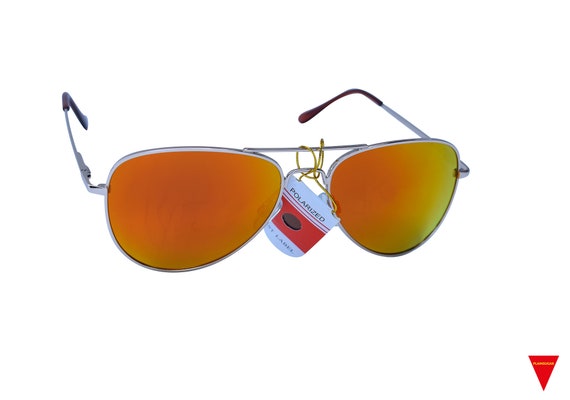 Polarized Vintage Aviator Sunglasses with Blue & … - image 5