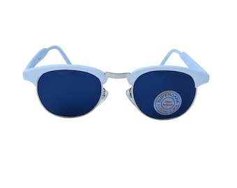 Vintage 70s Wayfarer Sunglasses: White Frame, Extra Dark Lenses