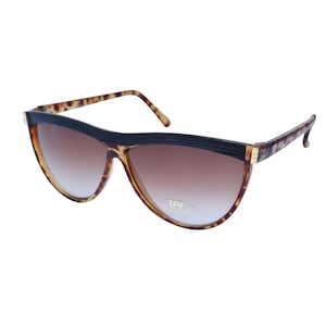 80&#39;s Vintage Brown Sunglasses, Black Top Tortoise Cat Eye Glasses, Unworn Original 1980&#39;s Plastic Frame