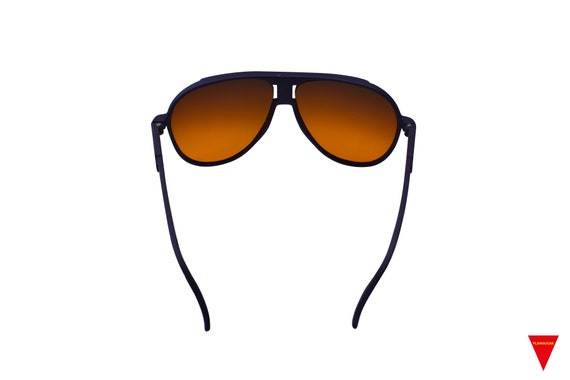 Blue Filter Lens Aviator Sunglasses 80's Black Pl… - image 5