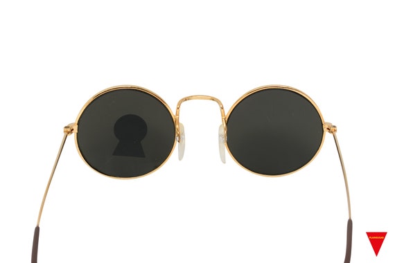 Vintage Sunglasses 1980’s Round Gold Frame Sungla… - image 2