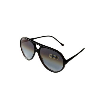 1970s Aviator Sunglasses: Black Frame, Italian Made Vintage Sunnies