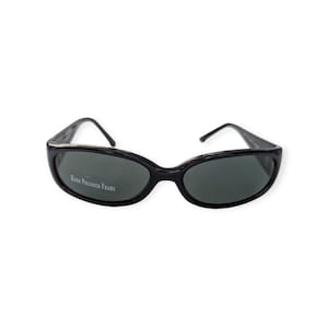 Y2K 90&#39;s Sunglasses, Plastic Wraparounds, Slick Frame with Dark Gray Lenses, Unworn Original Vintage