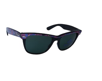 Gafas de sol RayBan Wayfarer vintage: montura rosa de los años 80, tamaño grande, fabricadas en EE. UU.