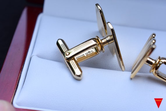 70's "W" Initials Cufflinks, Original Unworn Gold… - image 8