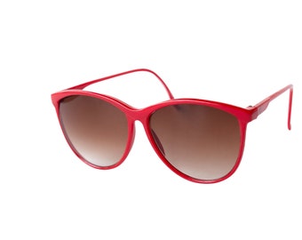 Original Vintage 1980&#39;s Red Cat Eye Sunglasses by Accu Sun, Large Women&#39;s Unworn Frame, Best 80&#39;s Old stock