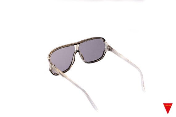 70s Vintage Square Aviator Sunglasses: Clear Fram… - image 3