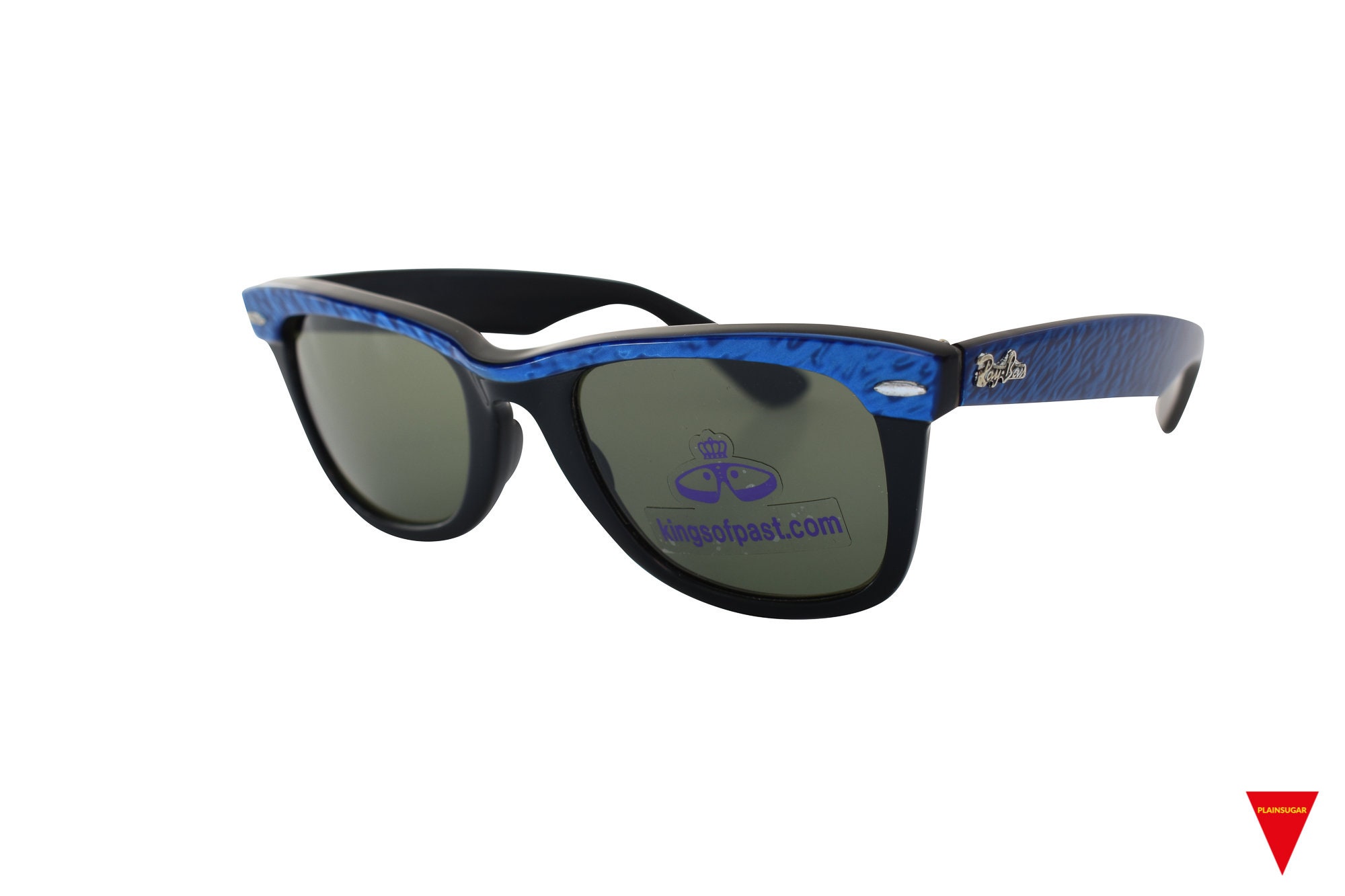 Original 80's Rayban Wayfarer Sunglasses, Black Frame With Blue