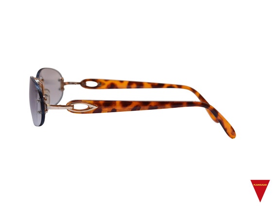 Small 90's Sunglasses, Rimless Gold Metal Frame with … - Gem