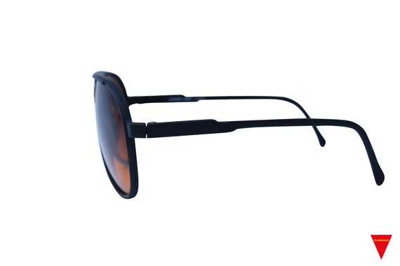 Blue Filter Lens Aviator Sunglasses 80's Black Pl… - image 4