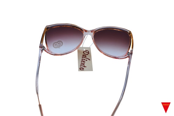 Large Cat Eye Sunglasses, Original 70's Clear Bro… - image 6