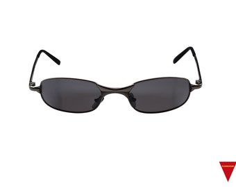 90's Thin Aerospace Metal Sunglasses with Dark Lenses Unworn Original Vintage Sunglasses