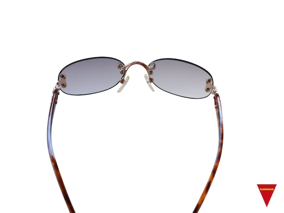 Small 90's Sunglasses, Rimless Gold Metal Frame with … - Gem