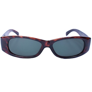 Vintage 90&#39;s Brown Rectangular Sunglasses: Thick Frame, 100% UV Protection