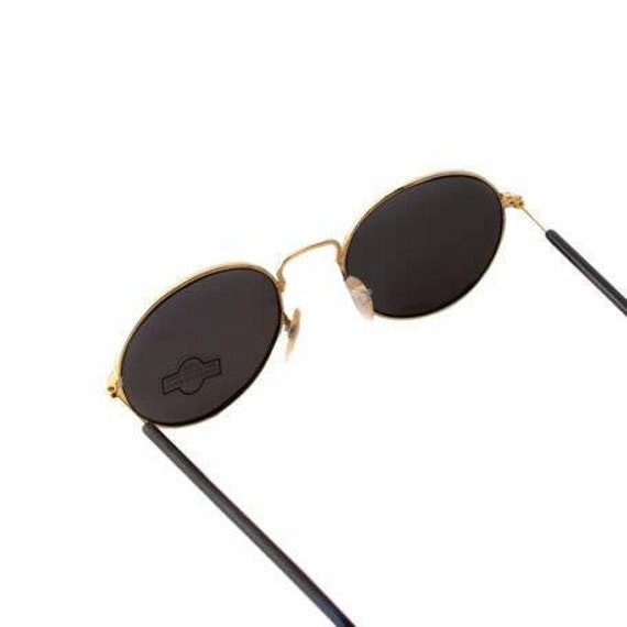 70's Round Sunglasses Medium Black Frame, Black L… - image 6